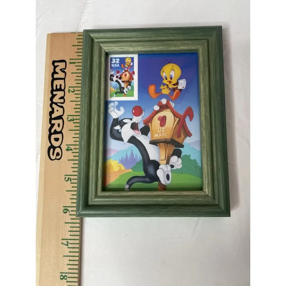 USPS 32¢ Sylvester Tweety Framed Stamp Display Warner Bros Looney Tunes 1998